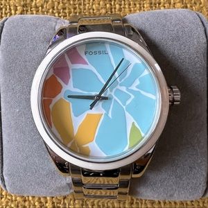 Stainless window style flower watch, women’s Fossil ES2191